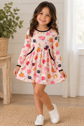 Long Sleeve Pink Pumpkin Dress